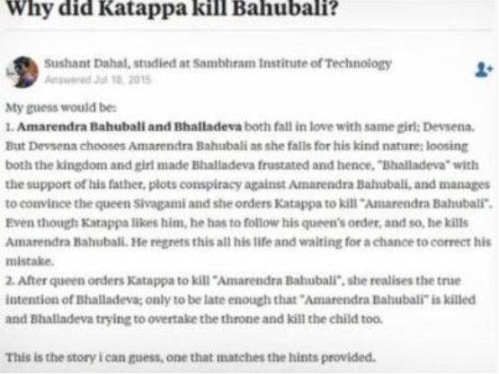 2 साल पहले से ही इस शख्स को पता था 'कटप्पा ने बाहुबली को क्यों मारा'