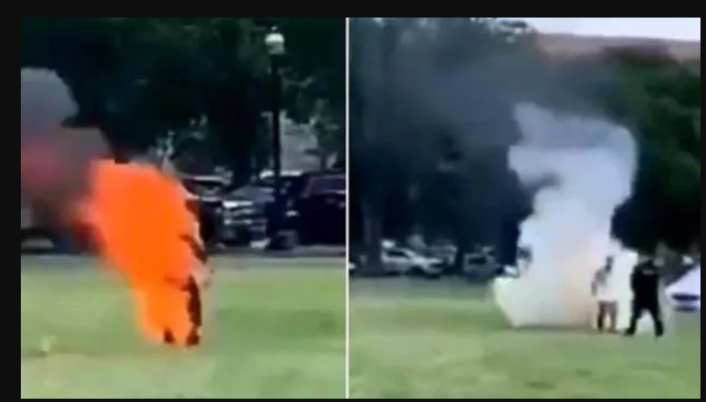Photo of अमेरिक: व्हाइट हाउस के सामने एक शख्स ने खुद को लगाई आग, हालत गंभीर , देखिये वीडियो