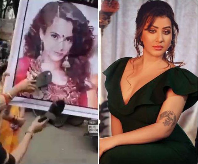 Photo of कंगना रानौत के पोस्टर पर चप्पल मार रही थीं महिलाएं, भड़की शिल्पा शिंदे, कहीं ये बात