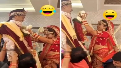 Photo of Varmala के मौके पर दूल्‍हे ने दुल्‍हन को इस तरह किया परेशान, देखें फनी Video