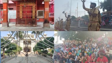 Photo of धर्म की नगरी में दोपहर में हुई मां गंगा की आरती, बंद हुए मंदिर के कपाट
