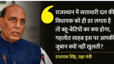 Photo of राजस्थान चुनाव: राजनाथ बोले- यहां सांप्रदायिक तत्व तांडव मचा रहे…