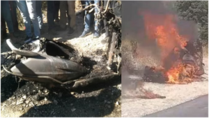 Photo of उत्तरकाशी मोटर मार्ग पर चलती स्कूटी में लगी आग, जिंदा जली युवती