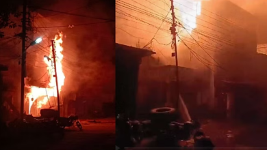 Photo of एमपी न्यूज़ :खंडवा में बने गैस के अवैध गोदाम में लगी भीषण आग