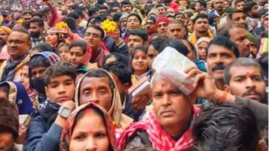 Photo of प्राण प्रतिष्ठा के बाद पहली सुबह मंदिर के बाहर भक्तों की भारी भीड़