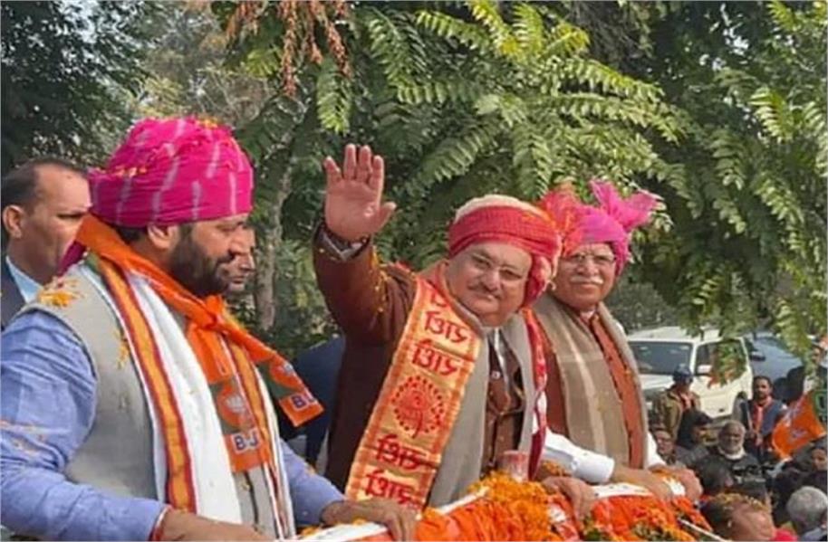 Photo of BJP अध्यक्ष जेपी नड्‌डा का पंचकूला में रोड शो