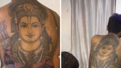 Photo of सबसे बड़ा भक्त निकला यह शख्स! शरीर पर बनवा लिया भगवान राम का टैटू