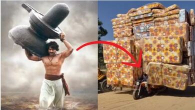 Photo of धरती पर आ गया असली ‘बाहुबली’, बाइक पर लाद लिए एक के बाद एक इतने सारे गद्दे!