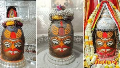 Photo of एमपी: चतुर्थी पर रजत मुकुट और रुद्राक्ष की माला पहनकर सजे बाबा महाकाल