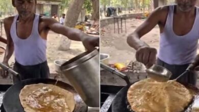 Photo of एक साल में खाते होंगे जितना तेल, उतने से शख्स ने बनाया एक पराठा!