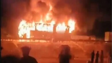 Photo of हरियाणा में श्रद्धालुओं से भरी चलती बस में लगी आग, जिंदा जले 9 लोग …