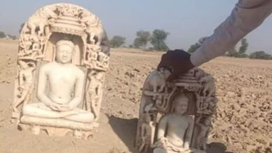 Photo of सिरसा सीमा से सटे राजस्थान के गांव ढिलकी में मिलीं 8वीं शताब्दी की तीर्थंकर महावीर की मूर्तियां