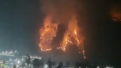 Photo of चारधाम बाईपास मार्ग के पास पहुंची आग, पहाड़ से गिर रहे पत्थर
