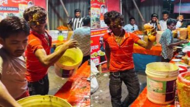 Photo of रेहड़ी वाले ने ‘हाहाकारी’ स्टाइल में बनाई भेलपुरी, देखने वाले हैरान