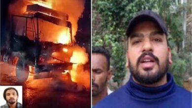 Photo of पंजाब: ट्रक की चपेट में आकर मोटरसाइकिल को लगी आग
