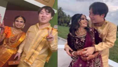 Photo of भारतीय लड़की ले आई कोरियन दामाद, पति को सजाया लुंगी में…