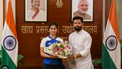 Photo of पेरिस ओलंपिक में 2 कांस्य पदक जीतने वाली मनु भाकर से मिले केंद्रीय मंत्री चिराग पासवान