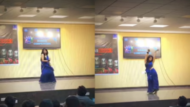 Photo of नीली साड़ी में लड़की ने किया ऐसा डांस, देखते ही रह गए लोग