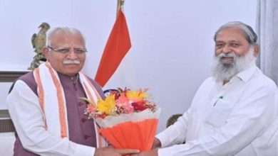Photo of  मनोहर लाल व अनिल विज की दिल्ली में मुलाकात