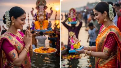Photo of गणेश व‍िसर्जन पर द‍िखना है सबसे सुंदर, तो पहनें ये 5 तरह की साड़ि‍यां