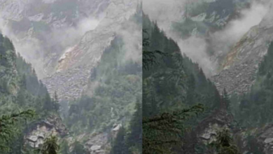 Photo of हर्षिल में तेलगाड के मुहाने पर टूटा पहाड़, झील बनने का खतरा बना