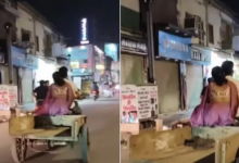 Photo of न तो बड़ी गाड़ी और न कोई महंगी डिमांड, ठेले पर पति के साथ घूमने निकली पत्नी