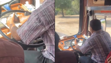 Photo of ड्राइवर ने सुरक्षा रखी ताक पर, बस चलाते-चलाते खाने लगा खाना