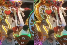 Photo of बारात में दूल्हे का बेकाबू ‘छपरी डांस’, लोग बोले– जल्दी खाकर निकलो