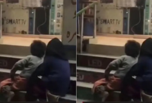 Photo of शोरूम के बाहर बैठकर TV देख रहे थे फुटपाथ के बच्चे, वीडियो देख भावुक हुए लोग