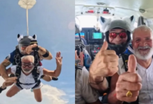 Photo of 80 साल के दादा जी ने की स्काई डाइविंग, 15000 फीट ऊपर से लगाई छलांग