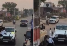 Photo of थार की छत पर स्टंट कर रहे थे लड़के, ट्रक देख ड्राइवर ने मारी ब्रेक और फिर…