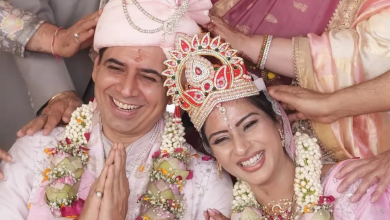 Photo of अश्लेषा सावंत ने संदीप बसवाना संग वृंदावन के मंदिर में लिए सात फेरे