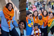 Photo of उत्तराखंड: दून एयरपोर्ट पर स्नेह राणा का ढोल नगाड़ों से स्वागत