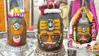 Photo of कमल और मखाने की माला से सजे महाकाल, साल की अंतिम भस्म आरती में भक्तों ने किए बाबा के दर्शन