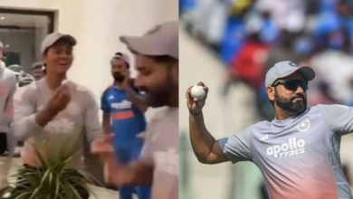 Photo of जीत के बाद रोहित शर्मा ने किया केक खाने से मना, विराट कोहली की छूट गई हंसी
