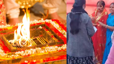 Photo of शादी के मंडप से सीधे एग्जाम देने पहुंची 10वीं की छात्रा, दुल्हन के लाल जोड़े में आई नजर