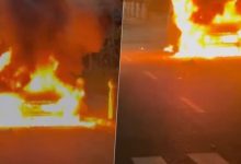 Photo of चलती सीएनजी टैक्सी में लगी भीषण आग, मिनटों में कार जलकर राख