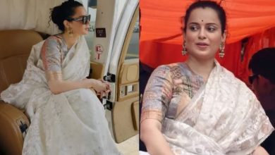 Photo of सफेद जामदानी साड़ी में कंगना रनौत का दिखा खूबसूरत अंदाज