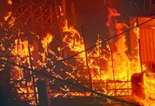 Photo of कन्नौज: ट्रांसफार्मर में लगी भीषण आग, पास बना होटल जलकर राख