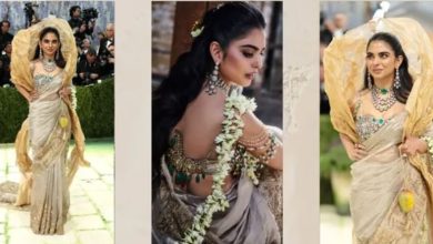 Photo of हीरों से जड़ा ब्लाउज और सोने के तारों वाली साड़ी: Met Gala में ईशा अंबानी ने बिखेरा भारतीय विरासत का जलवा