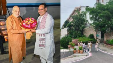 Photo of अमित शाह उदयपुर पहुंचे, सीएम भजनलाल शर्मा  ने की अगवानी
